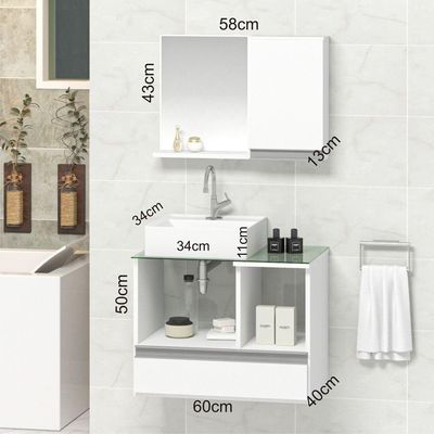 Conjunto Gabinete Venus 60cm Branco Inteiro