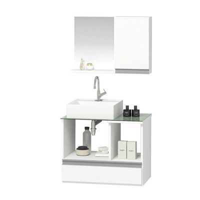 Conjunto Gabinete Venus 60cm Branco Inteiro