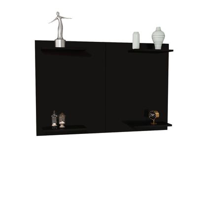 Painel TV Até 50 Pol Em MDF Com Prateleiras Para Decoração Off White