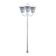 Poste Braço Curvo Luminária Romana Tripla Jardim Branco 2Mt