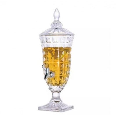 Suqueira Cristal 3l Dispenser De Vidro Bebidas Grande Agua Casamento Festa