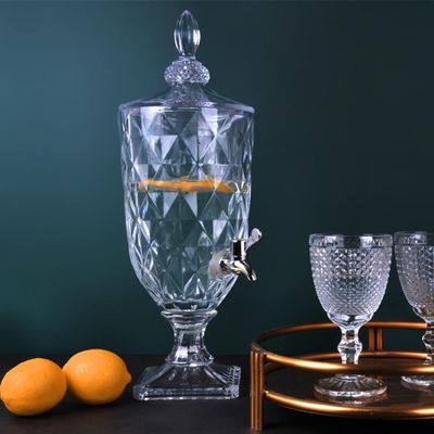 Suqueira Cristal 3l Dispenser De Vidro Bebidas Grande Agua Casamento Festa