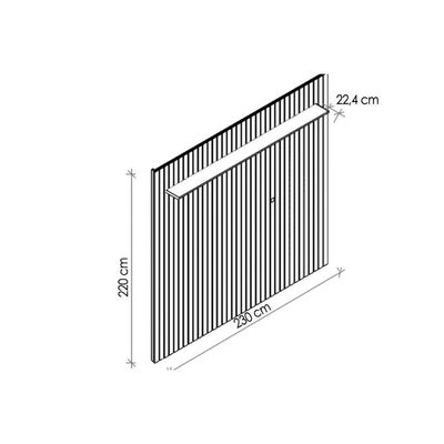 Painel Home Para Tv Até 75 Pol Maragogi Ripado Com Prateleira 230x220cm Cinamomo - Permóbili
