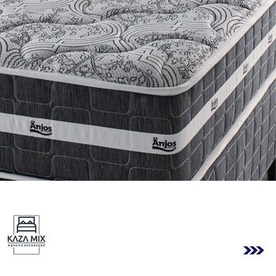 Cama Box Marrom E Colchão Black Graphite Molas Ensacadas Queen 158x198x27 Anjos