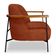 Poltrona Decorativa Eros Linho Bouclê Com Base De Ferro Preto SSX Multicoisas Marrom