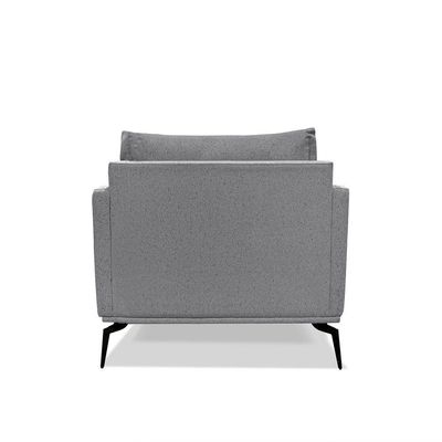 Kit 2 Poltronas Decorativa Livorno Linho Com Pés Em Aço SSX Multicoisas Cinza