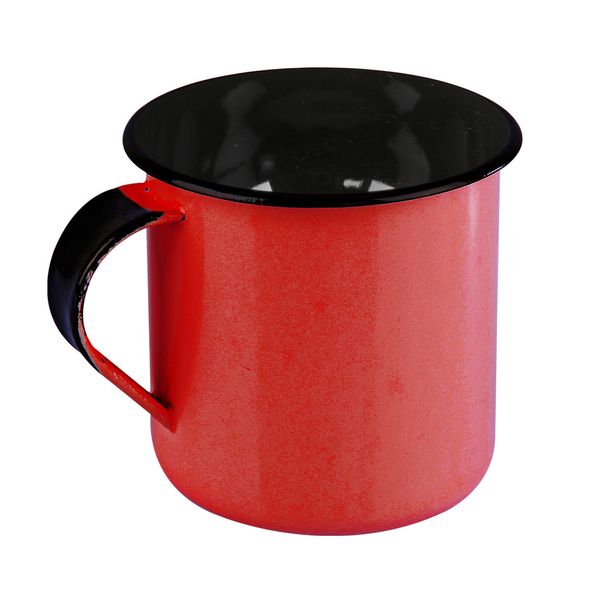 Caneca Esmaltada Metallouça Aço Vermelha 400ml