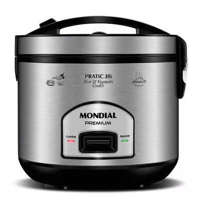 Panela Elétrica De Arroz Pe-42-10x Preto E Inox Mondial Frequência 60 Hz110V