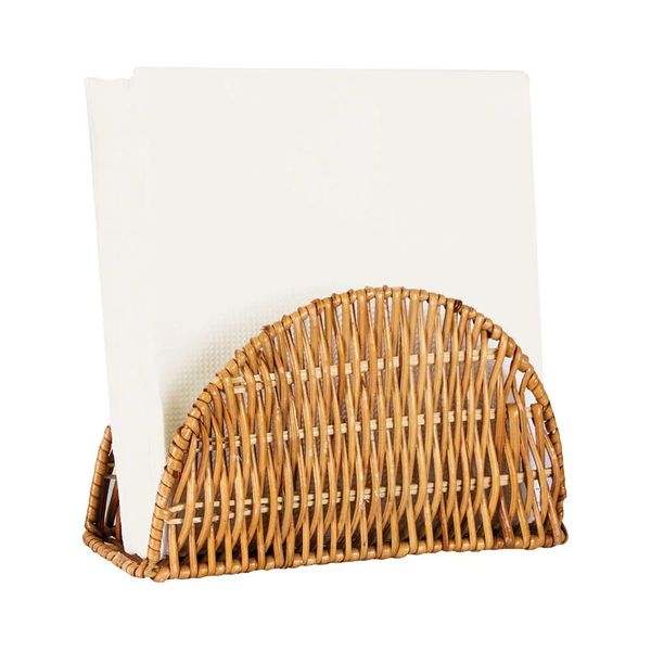 Porta Guardanapo Artesanal Mundiart em Vime Marrom Porta Guardanapo Artesanal Mundiart em Vime Marrom