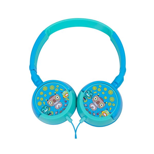 Headphone Kids OEX Robôs HP305 Giratórios e Alcochoados Azul Claro