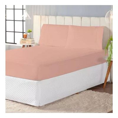 Jogo De Cama Completo Laura Com Elástico Para Colchão Casal Queen Rose