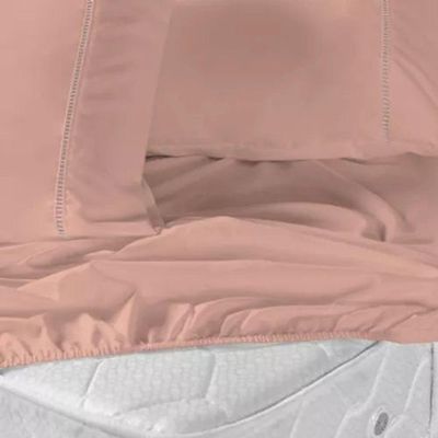 Jogo De Cama Completo Laura Com Elástico Para Colchão Casal Queen Rose