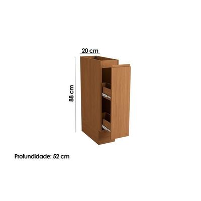 Balcão De Cozinha Modulado Ciela R621 Porta Tempero S- Tampo 20cm Canela - Kappesberg
