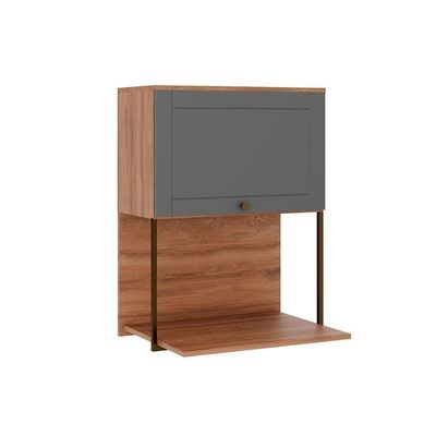 Armário Aéreo Para Cozinha Bella 2605 Com 1 Porta 60cm Nogal-cinza - Carraro