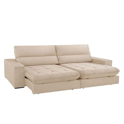 Sofá Aspem Linho 02 Módulos De 100m B25cm Meu Sofá Online A294 Linho Creme