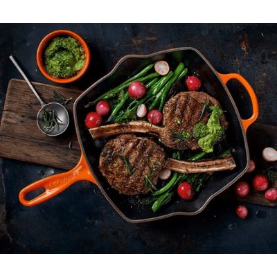 KIT DE PANELAS LE CREUSET REDONDA BUFFET GRELHA Laranja