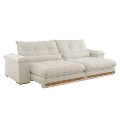 Sofá Dubai Linho 02 Módulos De 120 Cm B25 Cm Meu Sofá Online A302 Linho Branco