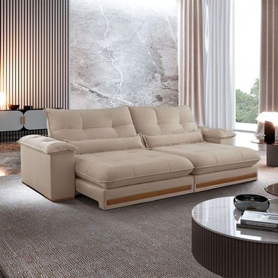 Sofá Dubai Linho 02 Módulos De 120 Cm B25 Cm Meu Sofá Online A226 Linho Bege