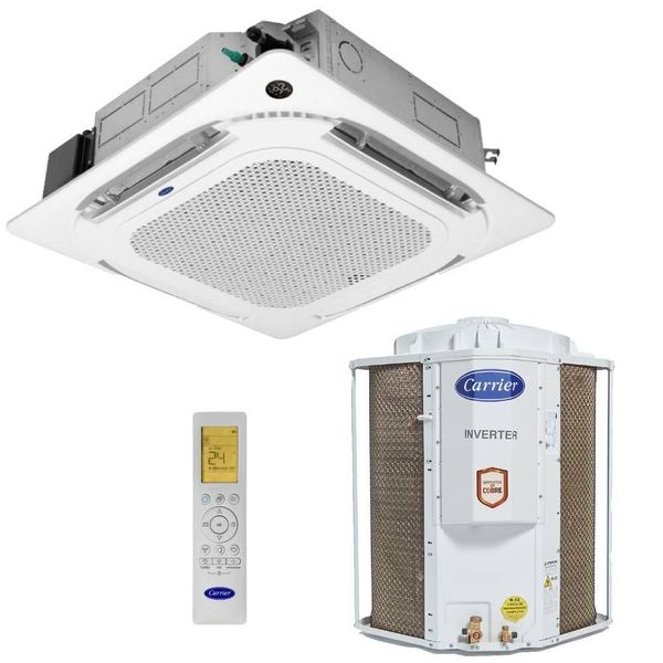 Ar Condicionado Split Cassete Carrier 4 Vias 24000 BTUs Frio Inverter 220V Monofásico 38TVCD24515MC