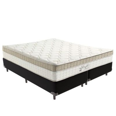 Cama Box Preto E Colchão King Best Molas Ensacadas Queen 158x198x33 Anjos