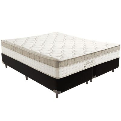Cama Box Preto E Colchão King Best Molas Ensacadas Queen 158x198x33 Anjos