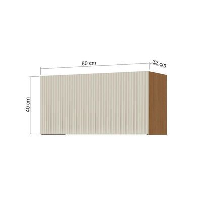 Armário Geladeira Simone Mendes 80cm 1 Porta Nesher Carvalho/Greige