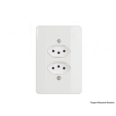 Tomada Mill Dupla 2P+T C/Pl 10A/250V 39049 Trd-E4Pbm c/10pcs