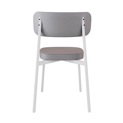 Conjunto com 6 Cadeiras Alloa Polipropileno Cinza Claro e Branco