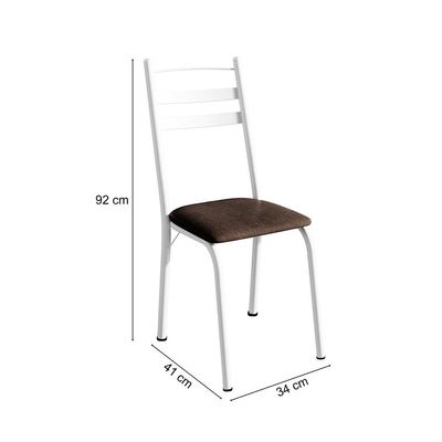 Conjunto com 2 Cadeiras Peters Revestimento Sintético Imbuia e Branco