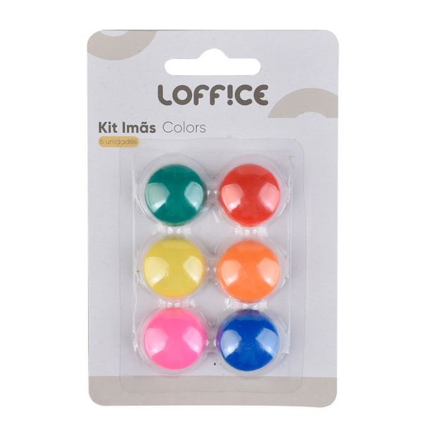 Imã Magnético 6 Unidades Colors 20mm CV244899 Loffice