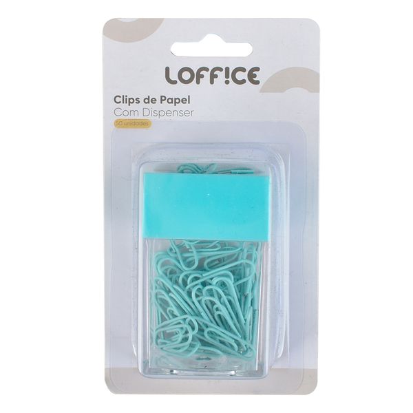 Clips Papel 50 unidades com Dispenser 28mm CV244904 Loffice Sortido