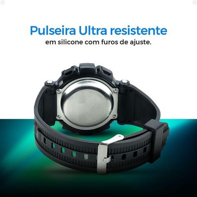 Relogio Digital Led Infantil Silicone Preto Criança + Caixa Kids Adolescente Original Criança Alarme