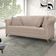 Sofa 2 Lugares Retro Polo 180cm Com Almofada Linho Areia Ezz Areia