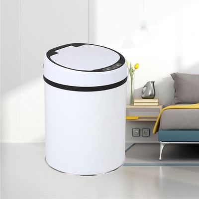 Lixeira Automatica Branca 8 Litros Sensor Inteligente Cozinha Banheiro Inox Cesto Lixo Luxo Escritorio