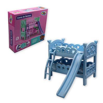 Berço De Brinquedo Diversão Garantida Com Escorregador Azul