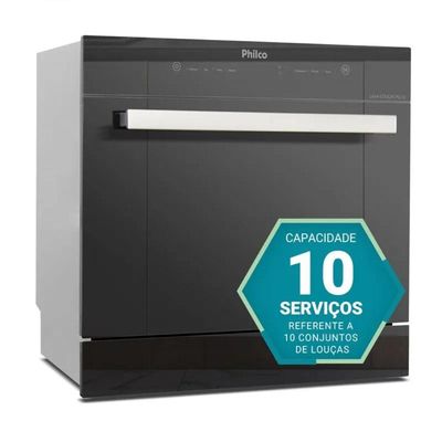 Lava Louças Philco 10 Serviços 6 Opções de Lavagem PLL10 Preto - 110V