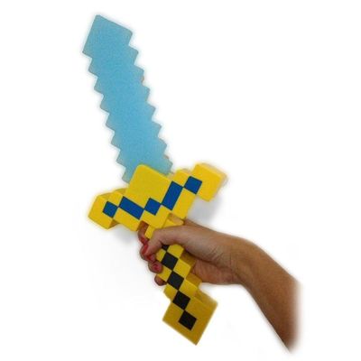 Espada Pixel De Diamante - 36cm Com Som E Luz