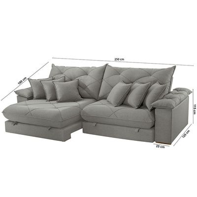Sofá ágata Linho Dois Módulos De 100cm B25 Meu Sofá Online A230 Linho Cinza