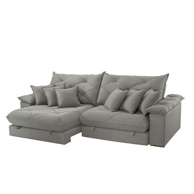 Sofá ágata Linho Dois Módulos De 100cm B25 Meu Sofá Online A230 Linho Cinza