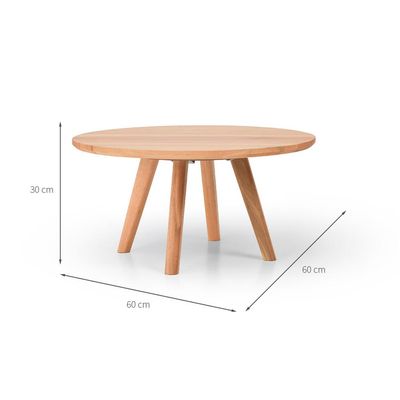 Mesa de Centro Redonda Sabrina Natural 30 cm