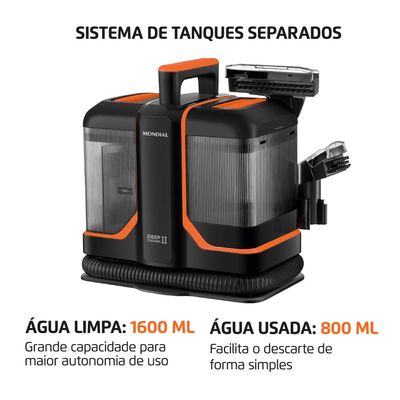 Extratora e Higienizadora Portátil Deep Cleaner II Mondial  1800W - EXP-02-O 127V