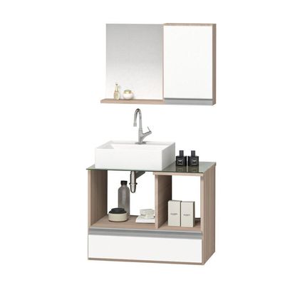 Conjunto Gabinete Venus 60cm Madeirado Branco
