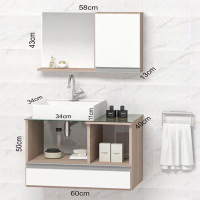 Conjunto Gabinete Venus 60cm Madeirado Branco