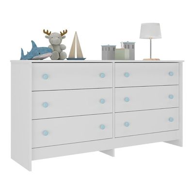 Cômoda Infantil 136cm Com 6 Gavetas Multimóveis Mp4336 Branco Branco