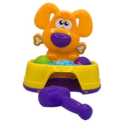 Bate Dog Brinquedo Interativo Com Martelo E Bolinhas Para Cachorros