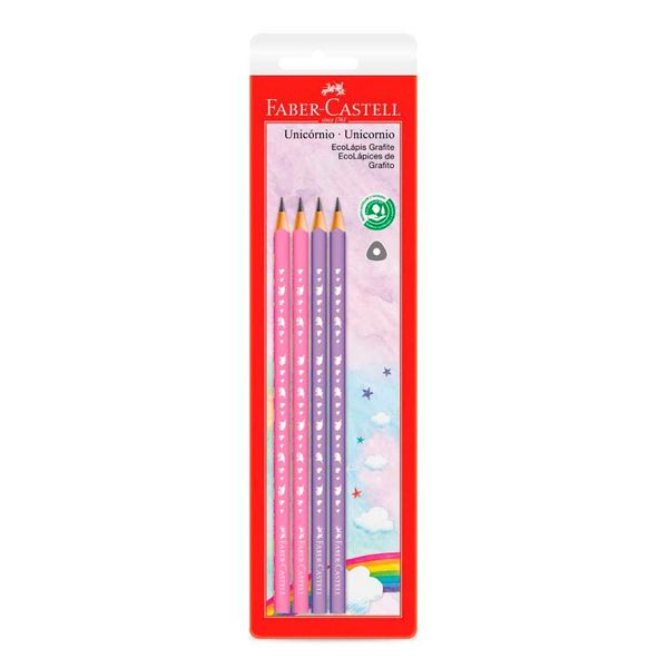 Kit Ecolapis Grafite Unicornio Com 4 Unidades Faber Castell