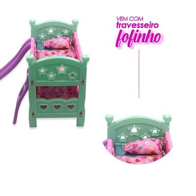 Berço De Brinquedo Com Escorregador Rosa - O Melhor E Mais Divertido Berço Para Bebês