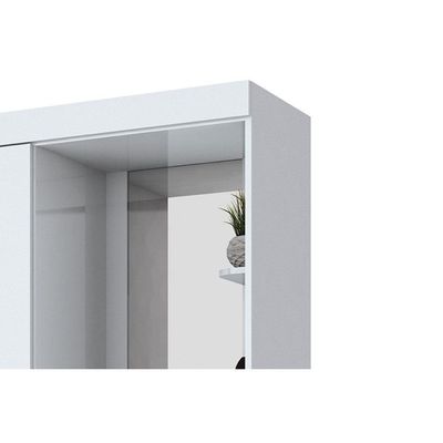 Guarda Roupa Solteiro 2 Portas E 3 Gavetas C- Espelho Briz B64 Branco
