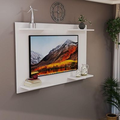 Painel Para TV Até 50 Pol Quartos E Salas Em MDF Branco