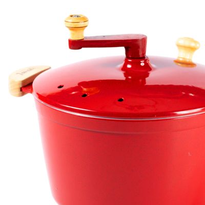 Pipoqueira Alumínio Vermelha Pipoca Doce Salgada 5100ml 24cm